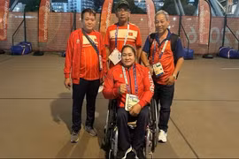 阮氏玉翠获得女子标枪铜牌。图自tdtt.gov.vn
