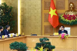 越南政府总理范明政会见中国广西壮族自治区党委书记陈刚。图自越通社