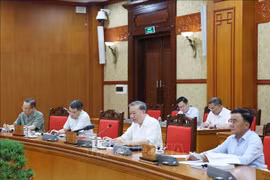 越共中央总书记苏林发表讲话。图自越通社