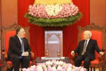 越共中央总书记会见美国国务卿蓬佩奥