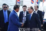 ​ 在金边国际机场举行的欢送仪式。