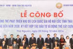 “2025年前山谷（Núi Cốc）湖国家级旅游区发展总体规划及2030年展望”公布仪式（图片来源:baocongthuong.com.vn)