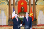 越南国家主席陈大光会见法国驻越大使贝特兰•洛尔道拉里（图片来源：越通社）