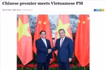 新华社报道越南政府总理范明政和中国国务院总理李强。图自越通社