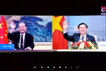 越南国会主席王廷惠同中国全国人大常委会委员长赵乐际举行视频会谈