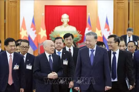 应柬埔寨国王诺罗敦·西哈莫尼的邀请，越南共产党中央委员会总书记苏林将对柬埔寨王国进行国事访问。图自越通社