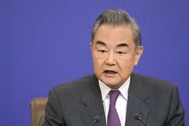 中国外长王毅。图自共同社/越通社