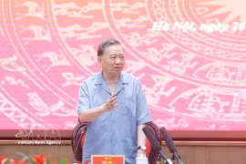越共中央总书记、国家主席苏林发表讲话。图自越通社