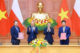 越南与波兰发表关于建立战略伙伴关系的联合声明。图自越通社