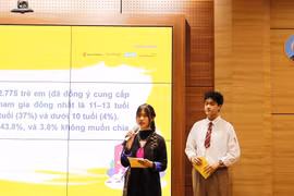 在制定网络安全政策中倾听儿童的声音。图自越通社