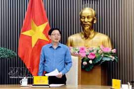 越南政府副总理胡国勇在会议上发表讲话。图自越通社