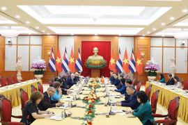 苏林总书记会见古巴全国人民政权代表大会主席拉索。图自越通社
