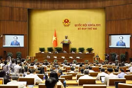 国会在会堂审议《土地法（修正案）》和《中小企业发展法》两部法律草案。图自越通社