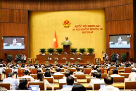 越南第十六届国会第一次非常规会议现场。图自越通社