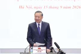 越共中央总书记、国家主席苏林讲话。图自越通社