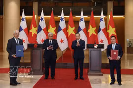 越南与巴拿马通过关于未来两国关系的联合声明。图自越通社