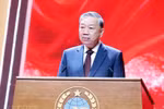 苏林总书记在活动上发言。图自越通社