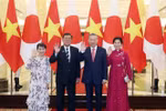 苏林总书记夫妇与日本首相石破茂夫妇合影。图自越通社