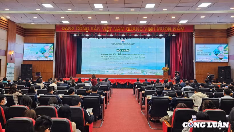 2025年3月底举办的“海防市引领绿色转型与可持续发展”研讨会。图自《公论报》