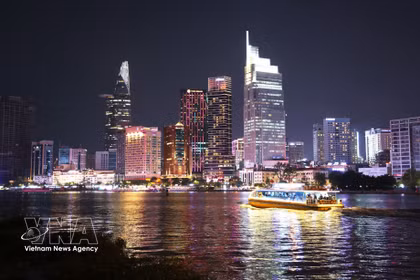 胡志明市夜景。图自越通社