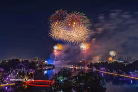 河内绚烂烟花庆祝独立节