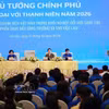 越共中央政治局委员、政府总理黎明兴在对话会上发表讲话。图自越通社