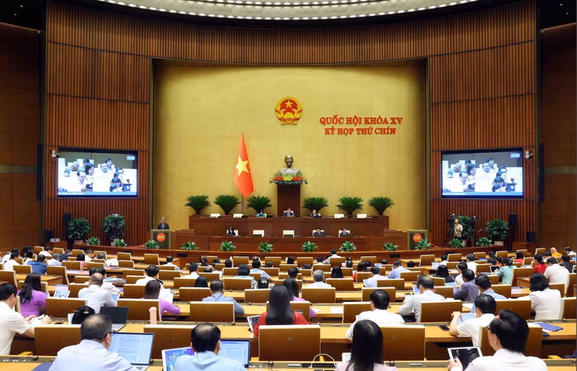 越南第十五届国会第九次会议：讨论《广告法》草案。图自越通社