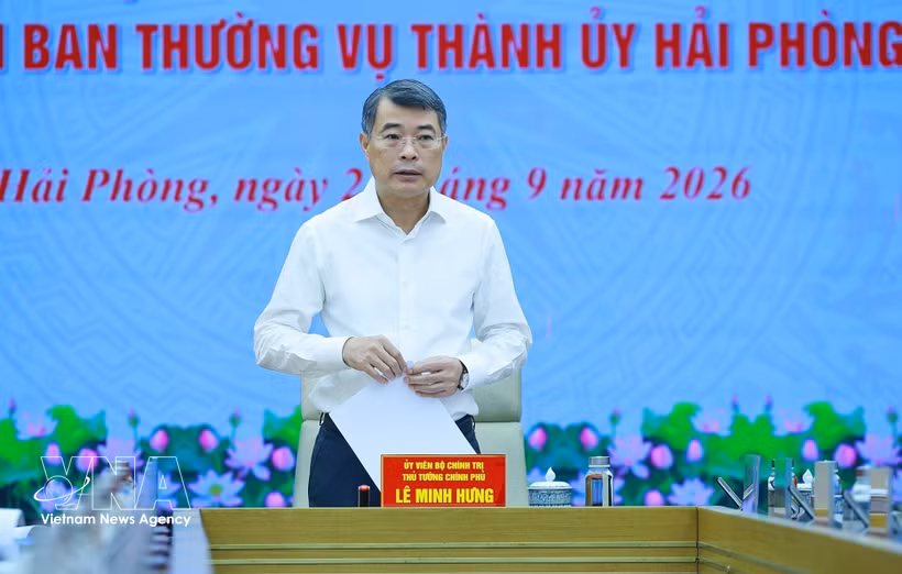 越共中央政治局委员、政府总理、第222检查监督团团长黎明兴发表讲话。图自越通社