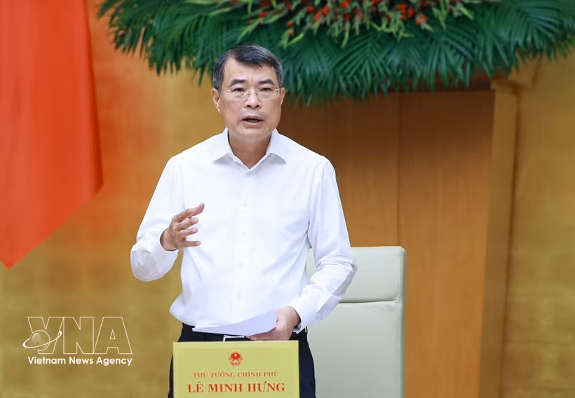 越南政府总理黎明兴发言。图自越通社