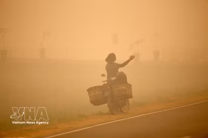 印度尼西亚中加里曼丹帕朗卡拉亚地区被森林火灾烟霾笼罩。图自越通社
