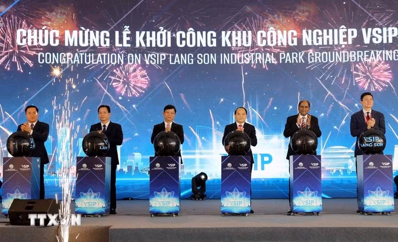 谅山省VSIP工业园区正式开工仪式。图自越通社