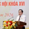 越共中央政治局委员、国会主席陈青敏主持会议。。图自越通社