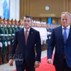 越南政府总理黎明兴主持仪式，欢迎波兰共和国总理访越。图自越通社