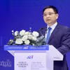 越南政府副总理阮文胜发表讲话。图自thoibaotaichinh.vn