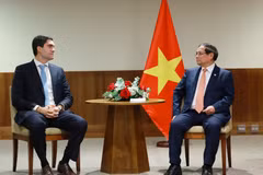 范明政会见巴西淡水河谷公司业务发展总经理丹尼尔·瓜达尔多。图自越通社
