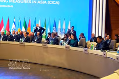 国家副主席武氏映春出席在阿塞拜疆巴库举行的亚洲相互协作与信任措施会议（亚信会议，CICA）第七次峰会并发表重要讲话。图片来源：越通社