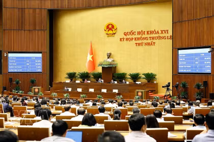 国会表决通过关于调整老街—河内—海防铁路建设项目投资主张决议。图自越通社