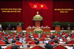 越南共产党第十三届中央委员会第十三次全体会议场景。图自baochinhphu.vn