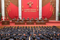 朝鲜劳动党第八届中央委员会第十一次全体会议。图自越通社