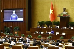 内务部范氏清茶发表讲话。图自越通社