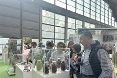 国际友人参观越南展位。图自越通社