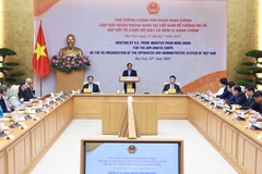 越南政府总理范明政主持了各国驻越使节见面会。图自越通社