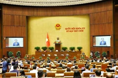 越南十五届国会九次会议场景。图自越通社