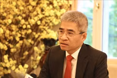 越南驻德国大使阮得成接受越通社记者的采访。图自越通社