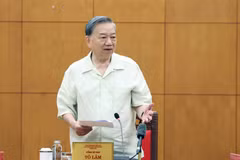 越共中央总书记苏林发表讲话。图自越通社