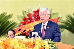 越共中央政治局委员、中央书记处书记、越南祖国阵线中央委员会主席杜文战出席大会并指导工作。图自越通社