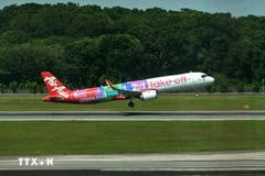 亚航飞机。图自AFP/越通社