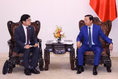 政府副总理陈红河会见三星工程建设公司及三星集团领导。图自越通社