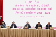 10月9日上午，政府党委就越共政府第一次代表大会（2025—2030年任期）组织工作举行新闻发布会。图自baochinhphu.vn