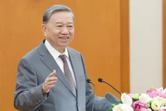 越共中央总书记苏林发表讲话。图自越通社